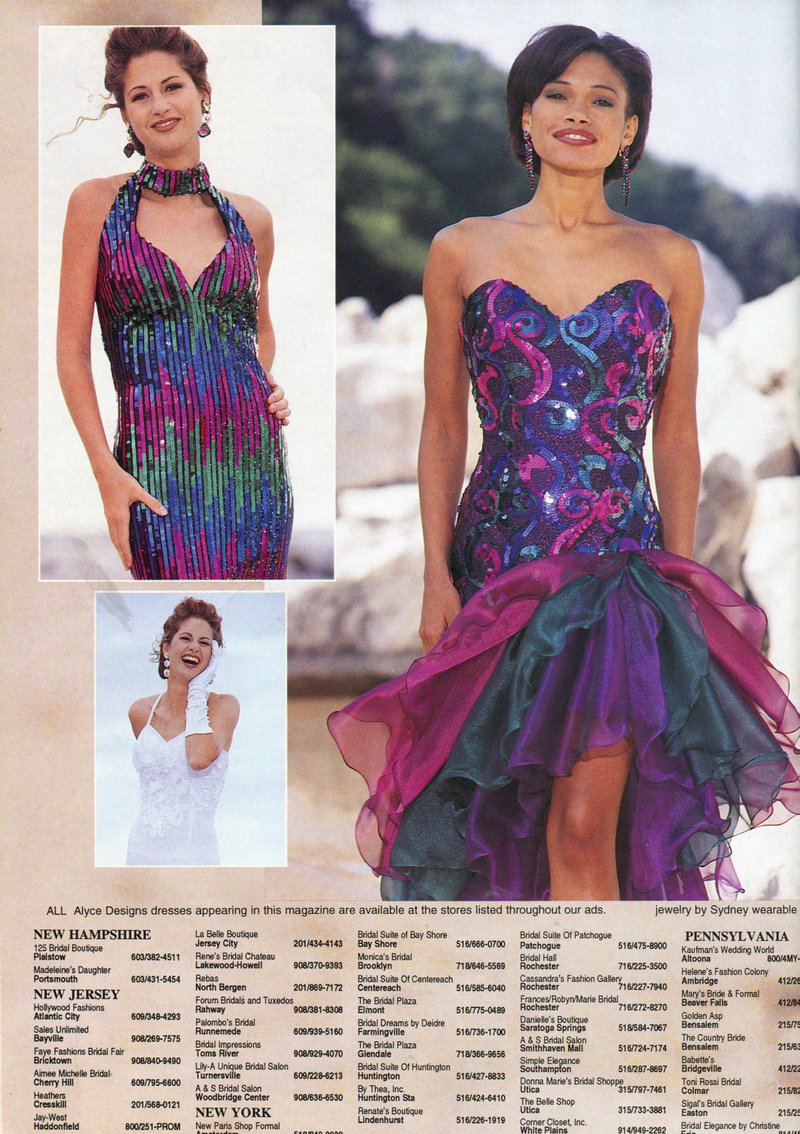 Illustration for article titled Sequins and Off-the-Shoulder Sleeves: All the Hottest Prom Looks of 1994, According to Seventeen
